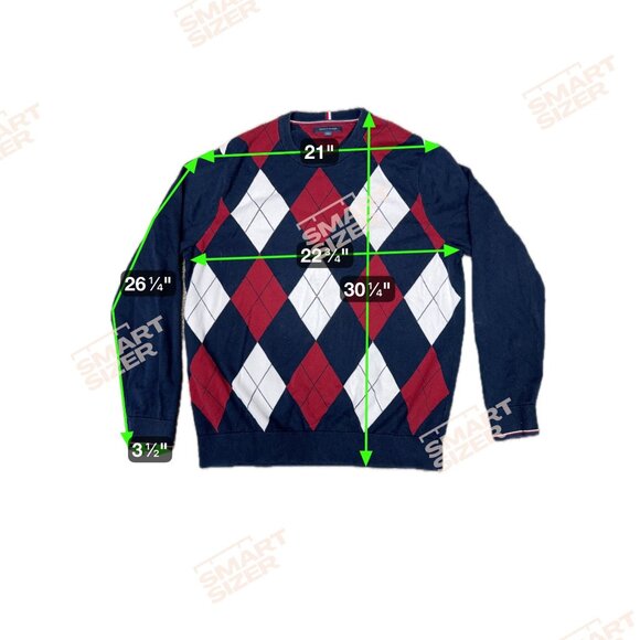 Tommy Hilfiger Classic Argyle Knit Sweater Stylish Comfort Meets Preppy Y2K XXL - Picture 5 of 5